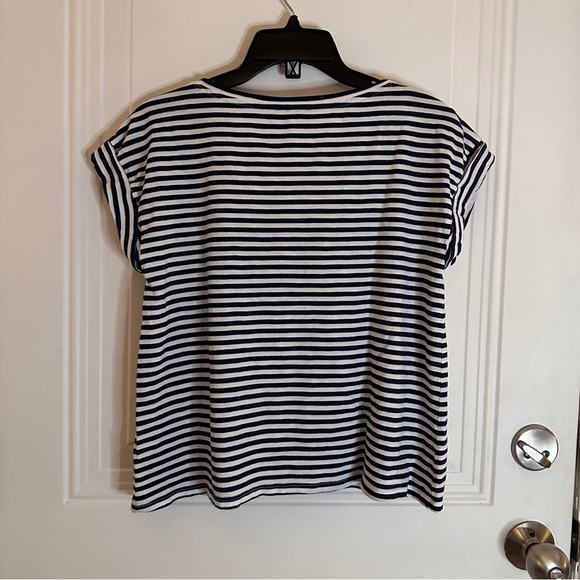 Garnet Hill Weekender Cropped Boxy Striped Short Sleeve T Shirt XS - Picture 10 of 14